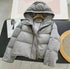 Winter Solid Color Hooded Puffer Jackets